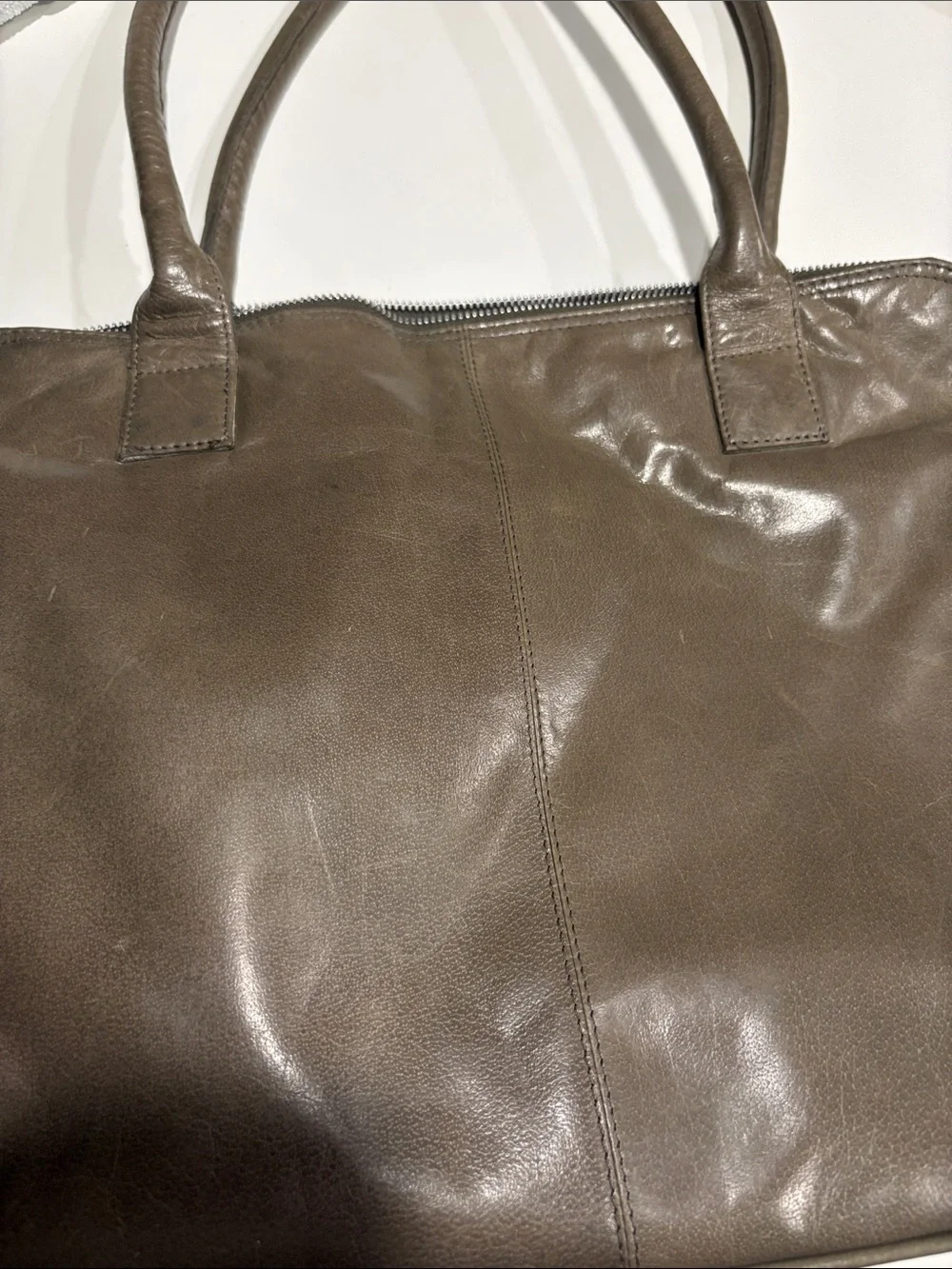 Latico Classic Warm Green/Brown Leather Tote Bag - unisex